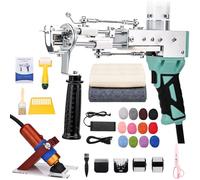 zowwfast Rug Tufting Gun Starter Kit with Carpet Trimmer, 2 in 1 Cut Pile Loop Pile Rug Tufting Kit, Non-Slip Grip Carpet Tufting Gun Kit with Digital Screen Controls Speed, Rug Maker Machine& Cloth