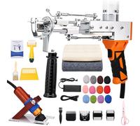 zowwfast Rug Tufting Gun Starter Kit with Carpet Trimmer, 2 in 1 Cut Pile Loop Pile Rug Tufting Kit, Non-Slip Grip Carpet Tufting Gun Kit with Digital Screen Controls Speed, Rug Maker Machine& Cloth