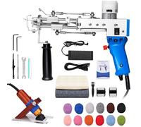 ZOWWFAST Tufting Gun Kit with Carpet Trimmer & Yarn & Tufting Cloth, Rug Tufting Kit for High-Speed Weaving of Carpets,Rug Gun Machine Kit DIY Tools Blue