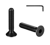 ZOWZEA 20 Pcs #8-32 x 3/4" Flat Head Socket Cap Screws,Grade 10.9 Alloy Steel Countersunk Bolts,Fully Threaded Allen Hex Drive, Black Oxide Finish