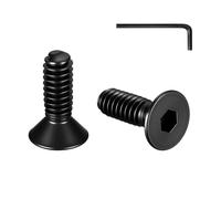 ZOWZEA 50 Pcs #8-32 x 1/2" Flat Head Socket Cap Screws,Grade 10.9 Alloy Steel Countersunk Bolts,Fully Threaded Allen Hex Drive, Black Oxide Finish