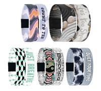 ZOX Bracelets - Stretchy Elastic Band with Motivational Affirmations and Beautiful Artwork - 5 Pack, L, Plastic, no gemstone