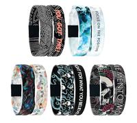 ZOX Bracelets - Stretchy Elastic Band with Motivational Affirmations and Beautiful Artwork - 5 Pack, M, Plastic, no gemstone