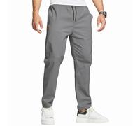 ZOXOZ Men Casual Chino Trousers Joggers for Men Work Trousers Tracksuit Bottoms Open Hem Elasticate Waist with 4 Pockets Grey L