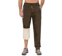 ZOXOZ Men's Fleece Lined Sherpa Joggers Winter Warm Water-Resistant Thermal Trousers Waterproof Tracksuit Bottoms Men with Pockets Brown XL