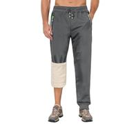 ZOXOZ Men's Fleece Lined Sherpa Joggers Winter Warm Water-Resistant Thermal Trousers Waterproof Tracksuit Bottoms Men with Pockets Dark Grey 2XL