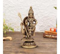 ZOXXIE Brass Lord Murugan Kartikeya Murugana Kumaraswamy Karthikeya Standing Idol Swaminatha Skanda Murti Swami Ji Kartik Statue Subramanya 6 Inch