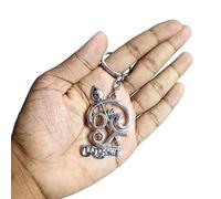 ZOXXIE Lord Murugan Muruga Tamil Text OM With Vel Metal Keychain For Men Women | Silver Muruga Om vel Key chain