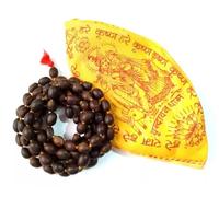 ZOXXIE Lotus-Seed Kamal Gatta Japa Mala with Gomukh Bag Original 108+1 Beads Religious Gift Item, Black