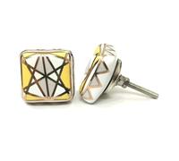 ZOYA - CERAMIC KNOBS Assorted Ceramic Cabinet Knobs - Vintage Cabinet Cupboard Door & Drawer Pulls Chrome Hardware 101-140 (Style 107)