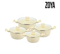 Zoya Stockpot 4pcs Set Non stick Cooking Pot Cookware ( Cream )