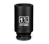 ZOYAKKI 1/2" Drive 1-3/16" Deep 6 Pt CR-MO SAE Impact Socket for Axle Nuts