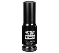 ZOYAKKI 1/2" Drive 12mm Deep 6 Pt CR-MO Metric Impact Socket for Axle Nuts