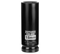 ZOYAKKI 1/2" Drive 18mm Deep 6 Pt CR-MO Metric Impact Socket for Axle Nuts