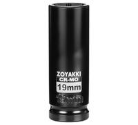 ZOYAKKI 1/2" Drive 19mm Deep 6 Pt CR-MO Metric Impact Socket for Axle Nuts