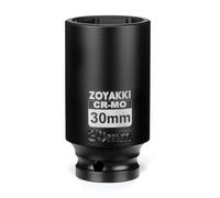 ZOYAKKI 1/2" Drive 30mm Deep 6 Pt CR-MO Metric Impact Socket for Axle Nuts