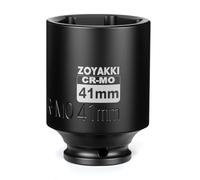 ZOYAKKI 1/2" Drive 41mm Deep 6 Pt CR-MO Metric Impact Socket for Axle Nuts