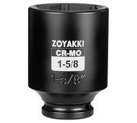 ZOYAKKI 1/2" Drive x 1-5/8 Inch SAE Deep lmpact Socket, CR-MO 1/2-inch Drive 6 Point Axle Nut Socket for Easy Removal of Axle Shaft Nuts (1-5/8")