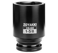 ZOYAKKI 1-5/8" Socket 3/4" Drive Deep 6 Pt CR-MO SAE Impact Socket for Axle Shaft Nut Removal