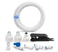 Zoyay 1/4" Water Supply Pipe Filter Plumbing Push Fit Fitting Kit for Refrigerator and Ice Maker, Reverse Osmosis Water Systems 6.35mm Diameter Tube Connectors Kit-15m Hose Kit