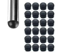Zoyay Round Plastic Inner Plugs Half Spherical Domed End Covers, Table Foot End Caps,Chair Leg Ribbed Inserts Desk Feet Stoppers Furniture Legs PVC Pipe Plug Floor Protector Black-24pcs_16mm