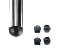 Zoyay Round Plastic Inner Plugs Half Spherical Domed End Covers, Table Foot End Caps,Chair Leg Ribbed Inserts Desk Feet Stoppers Furniture Legs PVC Pipe Plug Floor Protector Black-4pcs_35mm