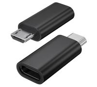 Zoye 2 Pack USB C to Micro USB Adapter - Female to Male Connector Compatible With Galaxy S7/S7 Edge, Nexus 5/6 and Micro USB Devices (Black/Black)
