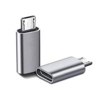 Zoye 2 Pack USB C to Micro USB Adapter - Female to Male Connector Compatible With Galaxy S7/S7 Edge, Nexus 5/6 and Micro USB Devices (Black/Silver)