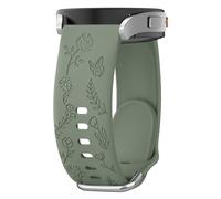 Zoye Engraved Straps for Samsung Galaxy Watch 7/FE/6/5/4 Band 40mm 44mm,Galaxy Watch 5 Pro 45mm/Active 2/Watch 3 41mm,20mm Soft Silicone Replacement Strap for Women (Olive Green)