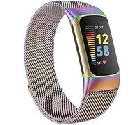 Zoye Metal Strap Compatible with Fitbit Charge 5 Strap for Women Men, Adjustable Stainless Steel Mesh Loop Replacement band with Magnetic clasp for Fitbit Charge 5 (Multi-Color)