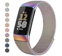 Zoye Metal Strap Compatible with Fitbit Charge 6 Strap for Women Men, Adjustable Stainless Steel Mesh Loop Replacement band with Magnetic clasp for Fitbit Charge 6 (Multi-Color)
