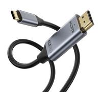 Zoye USB C to HDMI Cable 2M, [4K@60Hz High-Speed] USB Type C to HDMI Thunderbolt 3 to HDMI 2.0 Cable Compatible with iPhone 15 Series, MacBook Pro/Air/Mini, iPad Pro/Air, Galaxy S24/S23/S22,Switch