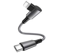 Zoye USB C to Lightning Cable,Right Angle 90 Degree iPhone Fast Charger Cable USB C PD Fast Charging Cord Braided Type C to Lightning Lead for iPhone 14 13 12 11 Pro Max XS XR 8 7 6 5 SE,iPad (0.3m)