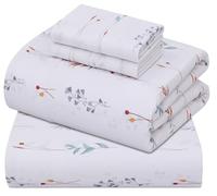 ZOYER 100% Cotton Sheets - Full Size Percale Bedding, Cooling & Breathable, Durable with a Crisp, Soft & Comfortable Feel, 16" Deep Pocket, 4-Piece Set, Fairy Meadows