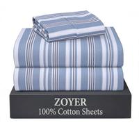 ZOYER 100% Cotton Sheets - Twin XL Size Percale Bedding, Cooling & Breathable, Durable with a Crisp, Soft & Comfortable Feel, 16" Deep Pocket, 3-Piece Set, Nautica Herringbone