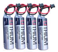 zoyfayl 4 Pack ER6V Battery for Toshiba ER6V/3.6V PLC Battery ER6VC119A/ER6VC119B with Black Plug (4 Pack)