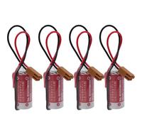 zoyfayl 4 Pcs ER17/33 3.6V 1600mAh Battery for PLC Industrial Control ER17/33 Battery 2/3A Battery with Brown Plug (4 Pack)