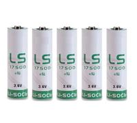 zoyfayl 5 Pack LS17500 3.6V 3600mAh Lithium Battery Replacement for SAFT LS17500 CNC Water Meters Frequency Converters (5 Pack LS17500 Battery)