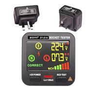 Zoyi Smart Socket Tester With Live Voltage & Wiring Display + Ncv ,leakage Detection, Rcd Trip, Colour Lcd Uk 13A Plug In Tester