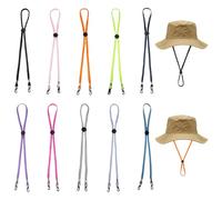 Zoyiancy 10 PCS Adjustable Hat Strap Clips, Removable Cap Chin Cord, Anti-Lost and Anti-Wind Hat Retainer for Outdoor Activities Boating Sailing (10 Colors)