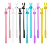Zoyiancy 12Pcs Cute Gel Pens, 0.5mm Bunny Rabbit Black Ink Writing Pen for Adults, Ink Gel Pen for School Office Supplies, Cartoon Animal Stationary for Girls