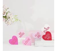 Zoyiancy 6pcs wood love heart ornament, home decor Valentine Gifts for Him or Her love heart ornament for Living Room Kitchen, Rustic Shelves, Weddings decor and Party