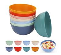 Zoyiancy 8Pcs Unbreakable Cereal Bowl Reusable Plastic Bowl Set | Microwave and Dishwasher Safe, Kitchen Bowl for Rice, Cereal, Salad, Snack and Soup (Multicolor)