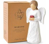 Zoyiancy Angel Figurines Guardian Angel Statue Gifts for Home Decor,Resin Angels Sculpture holding heart Ornament,Thanksgiving Christmas for Women Mom