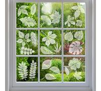 Zoyiancy Anti Collision Window Clings Leaf Shapes, Static Rainbow Glass Stickers, Alert Bird Window Decal to Prevent People Strikes on Window Glass (White)