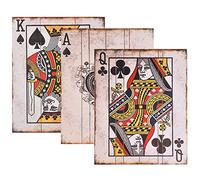 Zoyiancy Vintage Poker Wall Decor Sign Playing Cards Canvas Printing Wall Art for Chess Room Home Cafe Pub Bar Shop Decor (3Pcs Frameless, 10x8in)