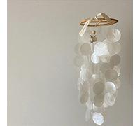 ZOYIEP Wind Chime Capiz Shell Mother of Pearl Shells in White for Home Hanging Ornaments Nursery Decoration (Large)