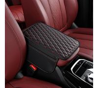 ZoylLa Car Armrest Pad for Audi Q5/SQ5/Q5 GU Sportback (seit 2024) PU Leather Central Console Elbow Support Cushion Multi Function Driving Arm Rest Cover Pad,Black Red