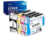 Zoyood LC424 Ink Cartridges Compatible with Brother LC-424 Ink Cartridges | LC-424VAL Multipack for Brother DCP-J1200W DCP-J1200WE Printers (1 Black, 1 Cyan, 1 Magenta, 1 Yellow, 4 Pack)
