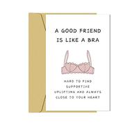 Zoytonky Funny Birthday Card for Women, BBF, Sister, 'A Good Friend Is Like A Bra' Friendship Card for Bridesmaid